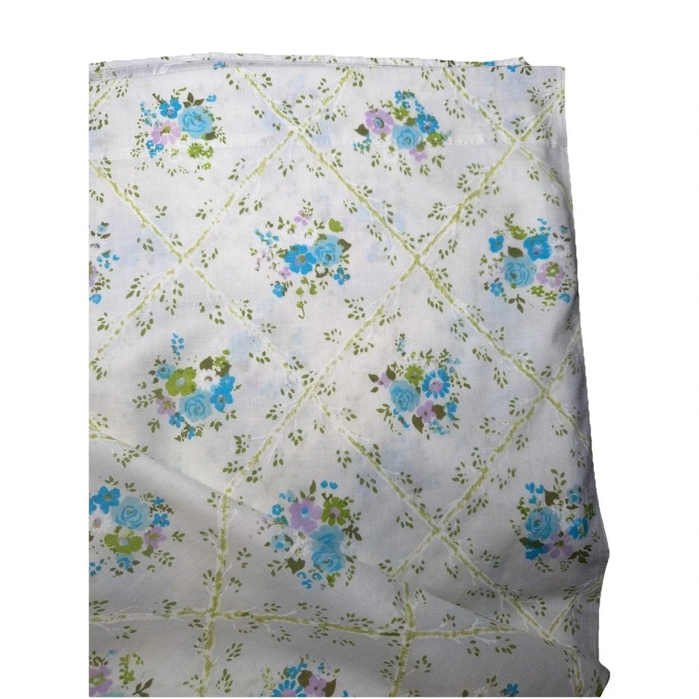Vintage Cannon Monticello Full Bedding Flat Sheet ONLY Floral Cottagecore